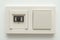 Multifunction outlet with an white electrical light switch with USB ports