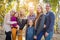 Multigenerational Mixed Race Family Portrait Outdoors