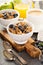 Multigrain healthy cereals with fresh blueberry