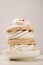 Multilayered white cream cake/multilayered white cream cake, selective focus