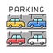 multilevel parking color icon vector illustration