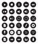 Multimedia black linear icons set