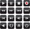 Multimedia control glossy icon set