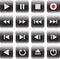 Multimedia control glossy icon set