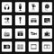 Multimedia equipment icons set, simple style