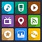 Multimedia flat icons set 1