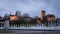 Multimedia fountain park during the sunset, Warsaw, Poland