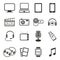 Multimedia icon sets