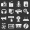 Multimedia internet icons set grey vector