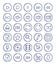 Multimedia linear hand drawn ink icons set