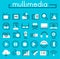 Multimedia linear icons collection