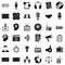 Multimedia means icons set, simple style