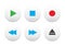 Multimedia & Music Player Round White Icons