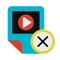 Multimedia player removal, app deletion glyph icon