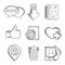 Multimedia and social media sketched icons