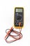 Multimeter for a measurement of a voltage, current and resistance with cables. Electrical multimeter to check the resistance on a