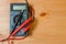 Multimeter for measuring current and voltage.