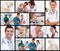 Multipanel of doctors with babies