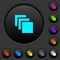 Multiple canvases dark push buttons with color icons