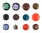 Multiple cloth buttons isolated