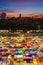 Multiple colour of umbrella free market during sunset Thailand