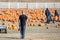 Multiple families on the pumpkin patch rural farm