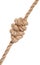 multiple figure-eight knot tied on thick jute rope