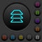 Multiple layers dark push buttons with color icons