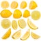 Multiple lemon on white background isolated