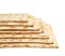 Multiple matza flatbreads lying one over another