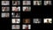 Multiple montage images of multi ethnic families friends communicating using modern online video chat