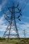 Multiple overhead line power pylon