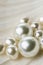 Multiple pearls in sea shell close up