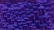 Multiple purple and blue blocks, cubes, clusters illuminated in dark background. Data blocks.