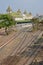 Multiple railway tracks behind Yangon Central Railway Station