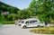 Multiple RV camping recreational camping vehicles vans parking