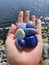 Multiple Stones Crystal Polished In Hand Gems Lake Stones Gems River Water Rocks
