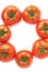 Multiple tomatoes aligned in a circle