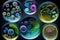 Multiple Viruses and microbes in petri dishes. Generative AI