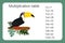 Multiplication Square. School vector illustration with toucan bird. Multiplication Table. Poster for kids education