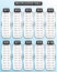 Multiplication table poster for basic mathematics education from one to ten on blue sky background
