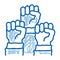 multiracial fists doodle icon hand drawn illustration