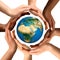 Multiracial Hands Surrounding the Earth Globe