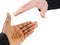 Multiracial handshake between two business men