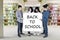 Multiracial students with text of Back to School