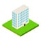 Multistorey building icon, isometric style