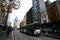 Multistory classic and historic cityscape and modern public tramway in Melbourne CBD, Victoria, Australia