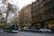 Multistory classic and historic cityscape and modern public tramway in Melbourne CBD, Victoria, Australia