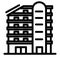 Multistory house line icon. Building vector illustration isolated on white. Residential flats outline style design