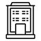 Multistory style icon outline vector. City building